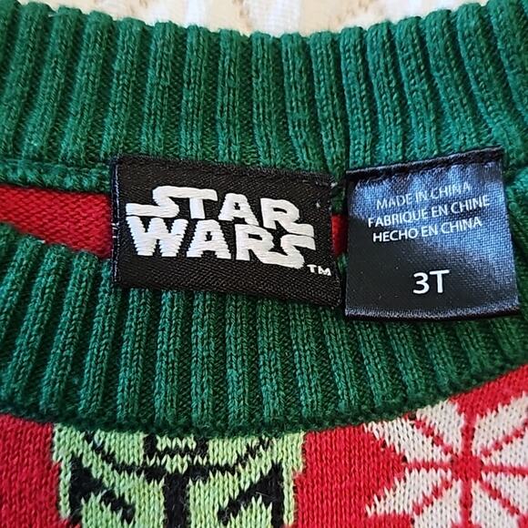Star Wars Christmas Sweater 3T baby Yoda - Picture 2 of 3
